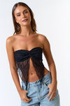 Black Strapless Lace Top