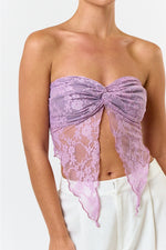 Lilac Strapless Lace Top