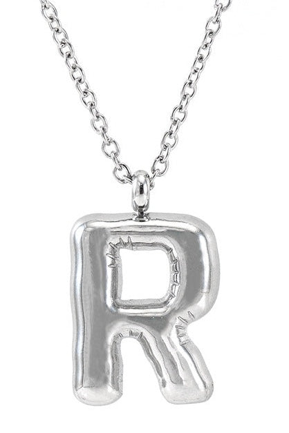 Steel Bubble Initial Necklace