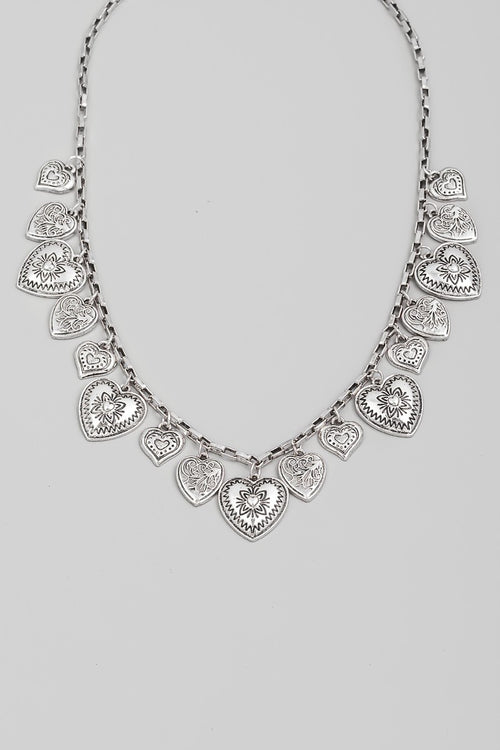 Antique Heart Charm Necklace