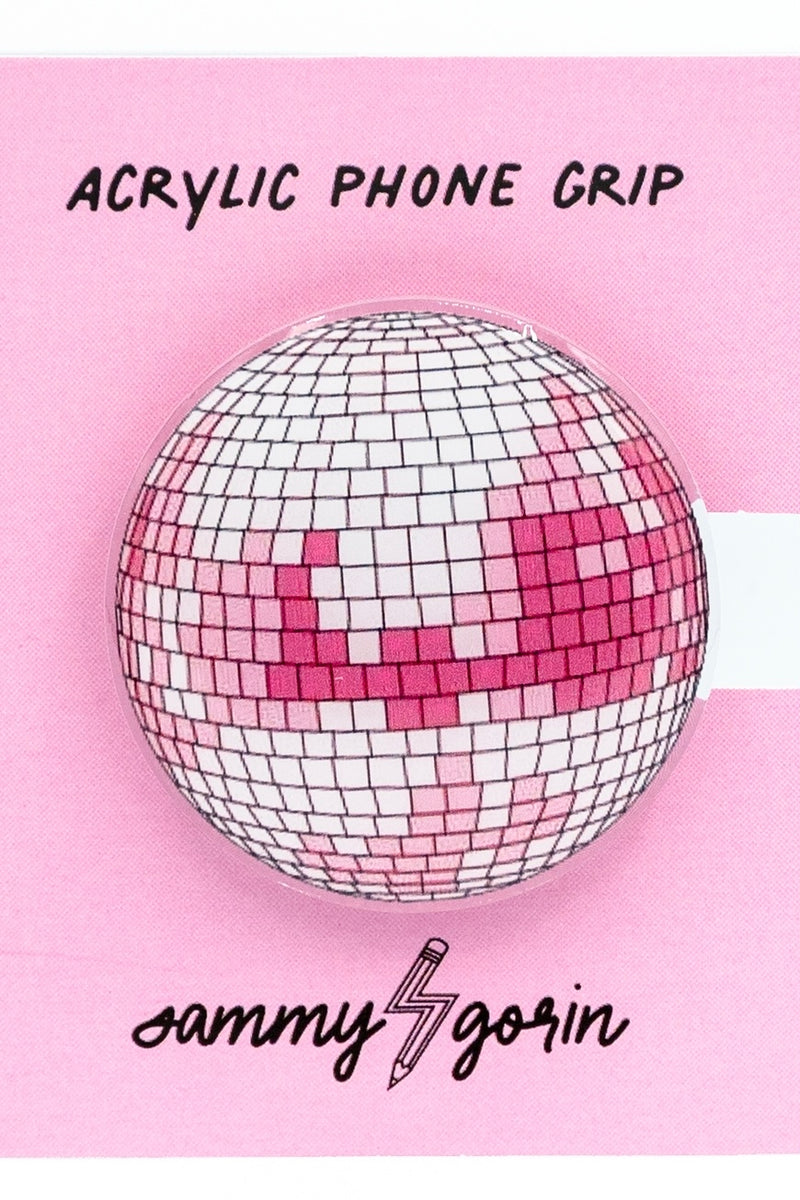 Pink Disco Ball Phone Grip