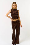 Velvet Brown Top + Pants