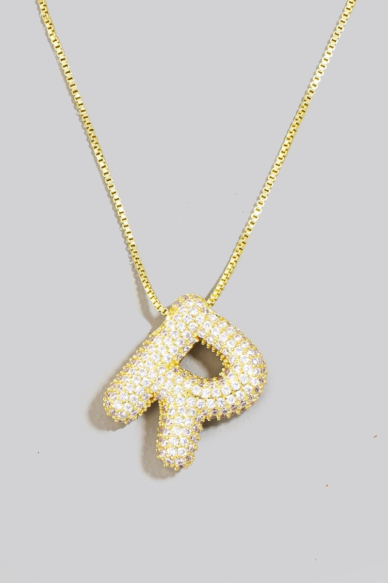 Rhinestone Initial Necklace