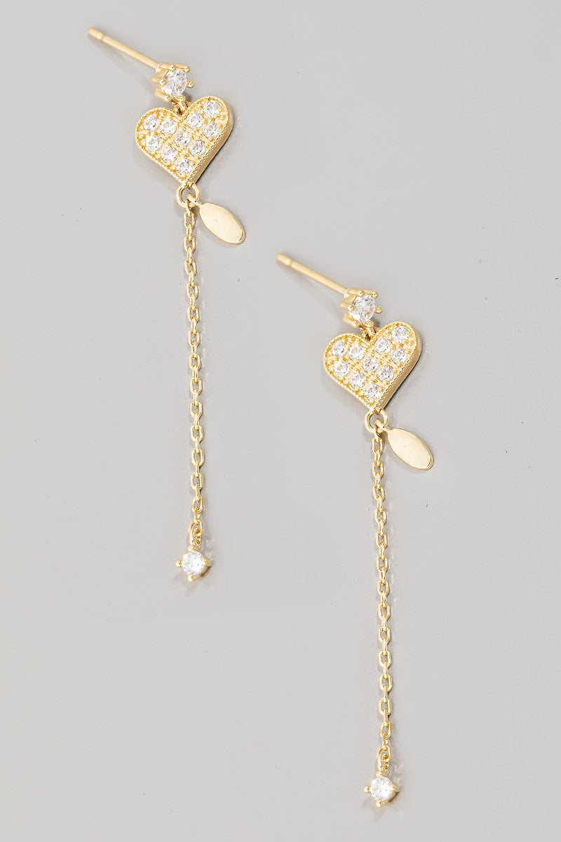 Heart + Chain Earrings