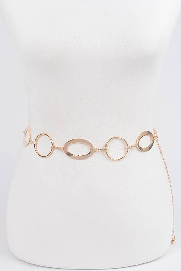 Circle+Oval Metal Chain Belt