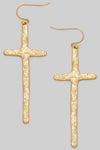 Textured Cross Earrings