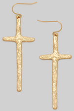 Textured Cross Earrings