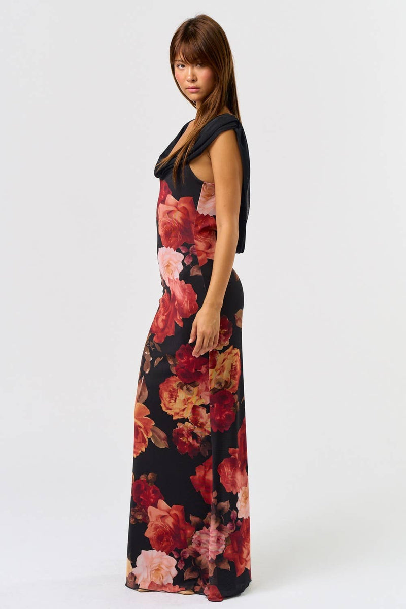 Autumn Floral Maxi Dress