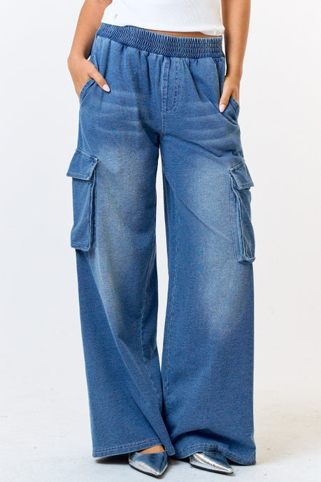 Denim Cargo Pants