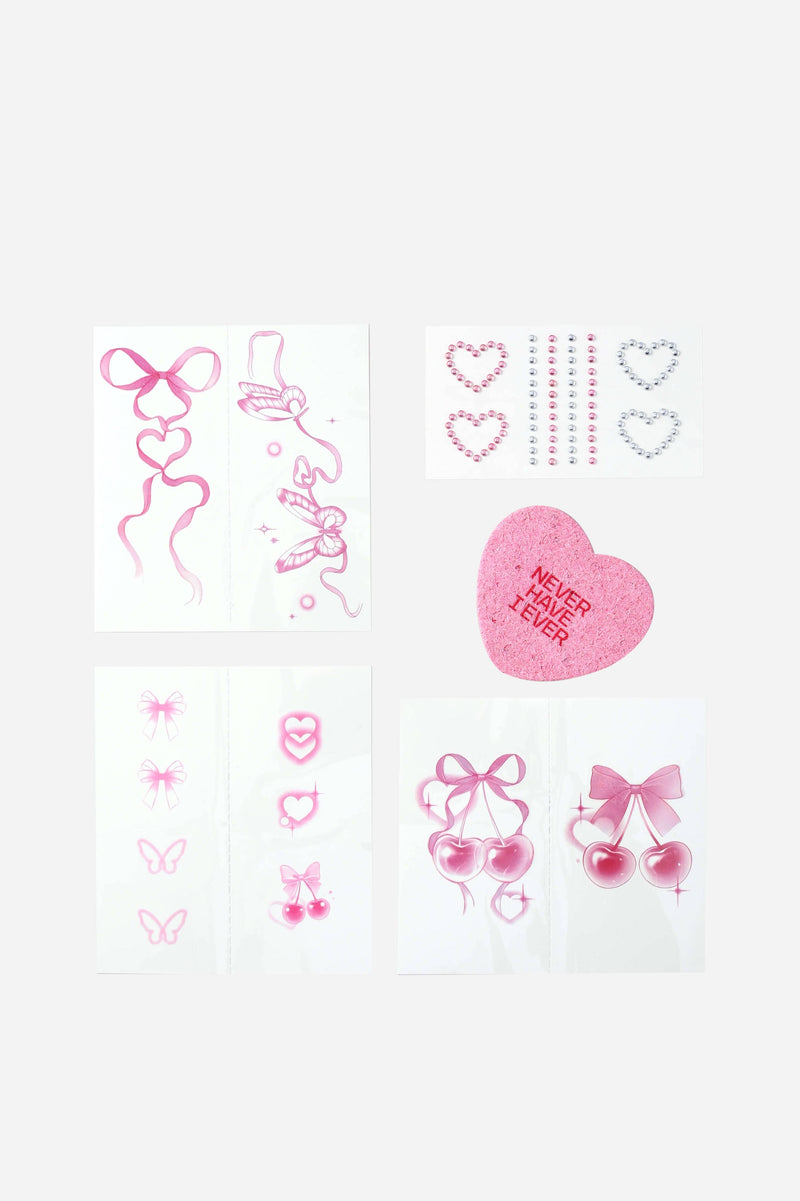 Hearts & Cherries  - Temporary Tattoos
