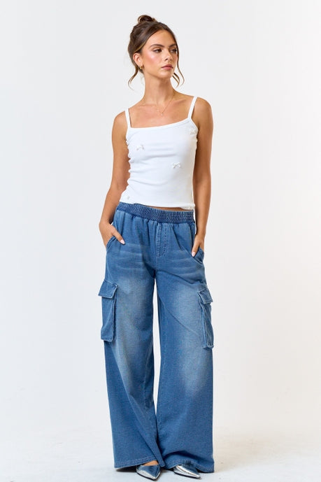 Denim Cargo Pants