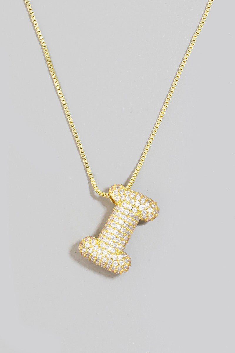 Rhinestone Initial Necklace