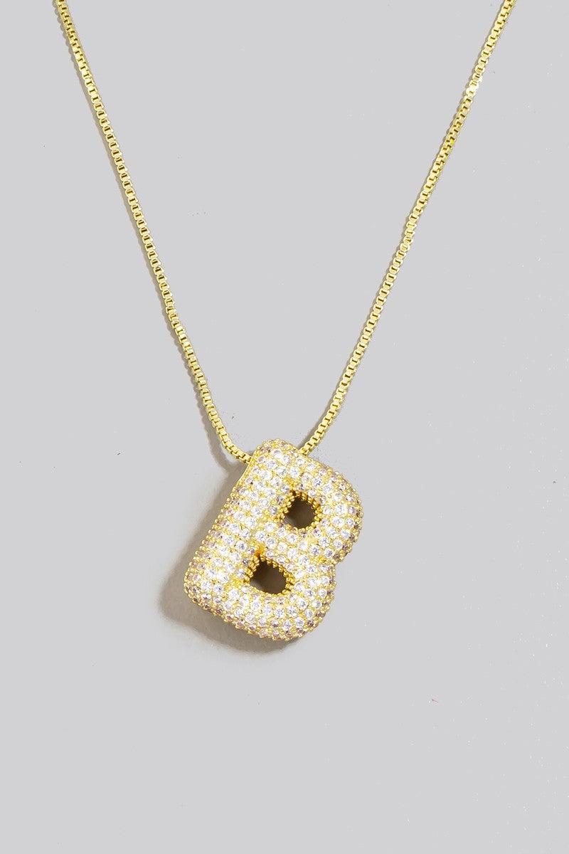 Rhinestone Initial Necklace