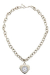 Steel Heart Watch Necklace