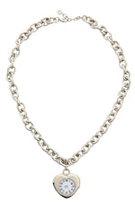 Steel Heart Watch Necklace
