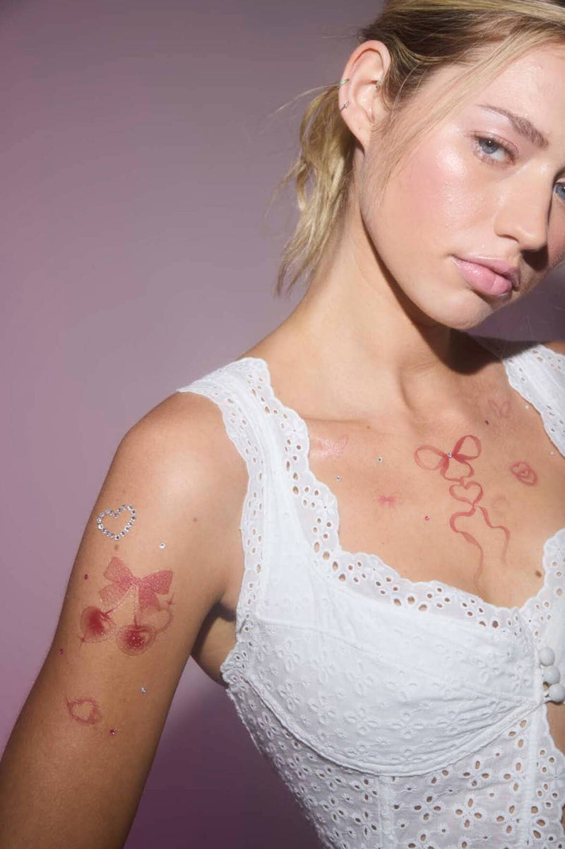 Hearts & Cherries  - Temporary Tattoos