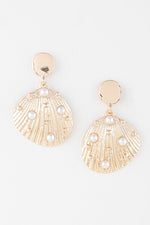 Pearl Clam Shell Earrings