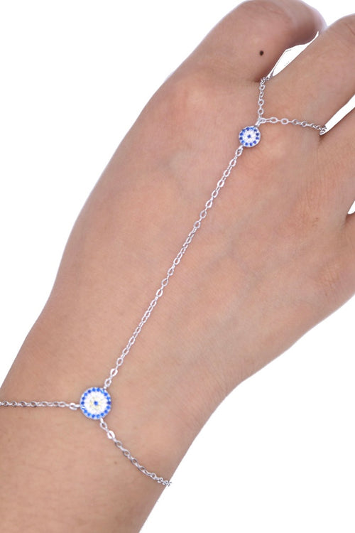 Steel Evil Eye Hand Chain