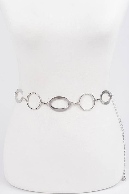 Circle+Oval Metal Chain Belt