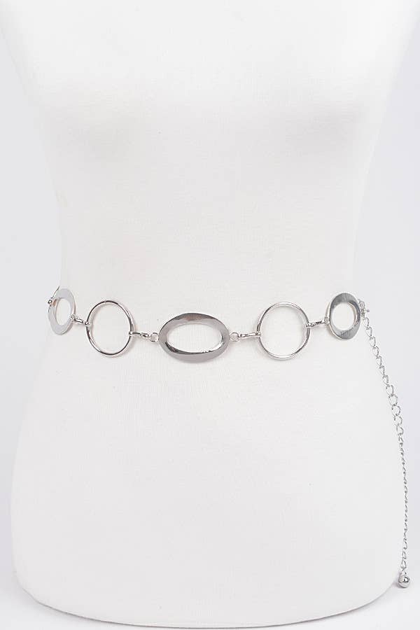 Circle+Oval Metal Chain Belt