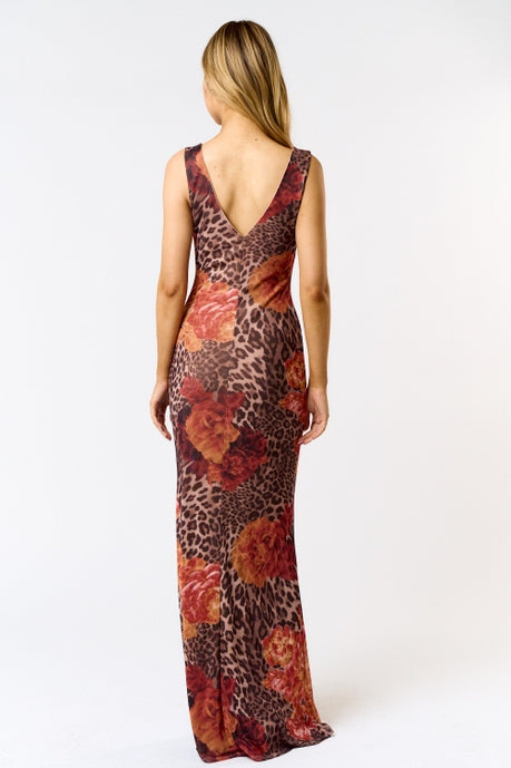 Lindsay Leopard Maxi Dress