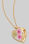 Flower Heart Locket Necklace