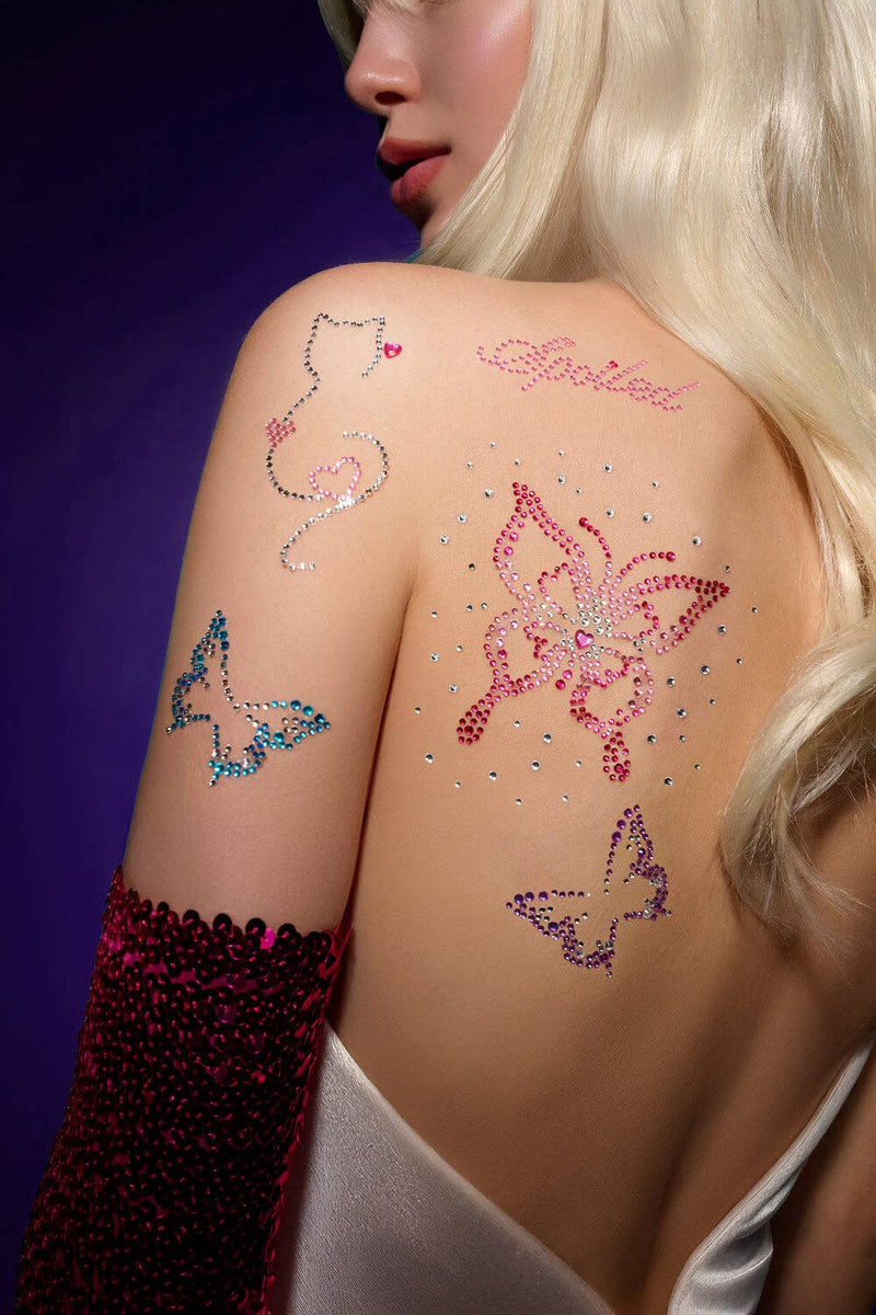 Butterfly Girl - Rhinestone Tattoo Set
