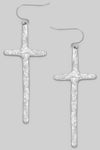 Textured Cross Earrings