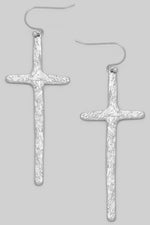 Textured Cross Earrings