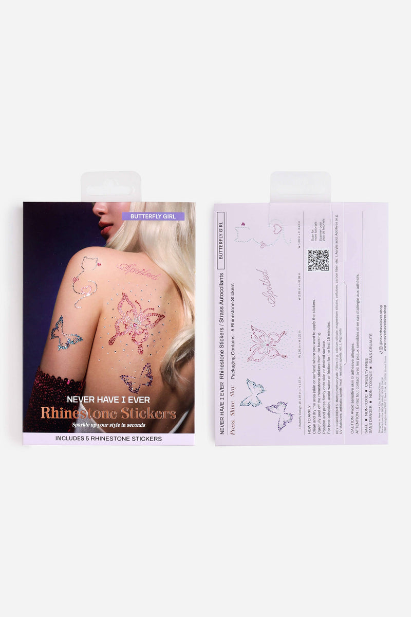 Butterfly Girl - Rhinestone Tattoo Set