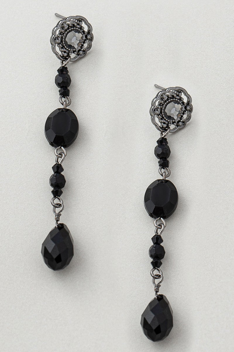 Black Beaded Earrings