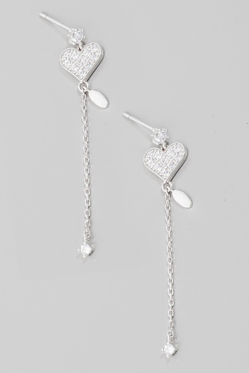 Heart + Chain Earrings