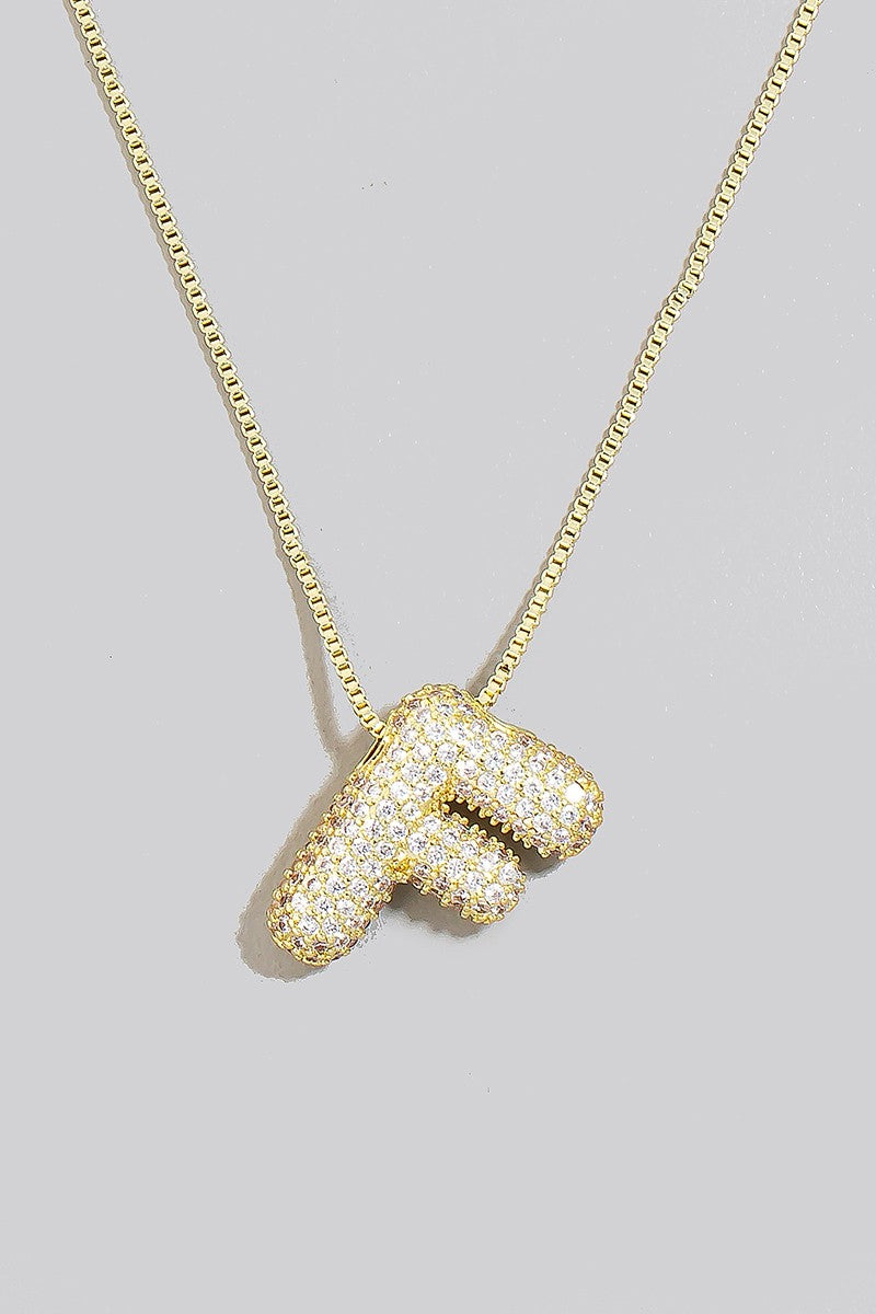 Rhinestone Initial Necklace