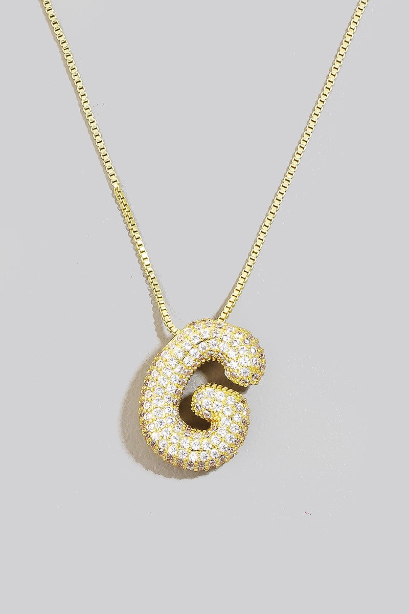 Rhinestone Initial Necklace