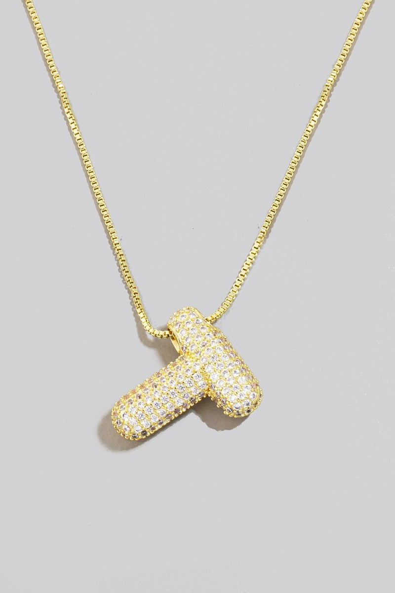 Rhinestone Initial Necklace