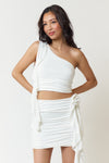 White Rosette Top + Mini Skirt