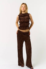 Velvet Brown Top + Pants