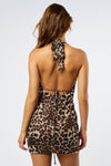 Leopard Lace Halter Dress
