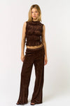 Velvet Brown Top + Pants