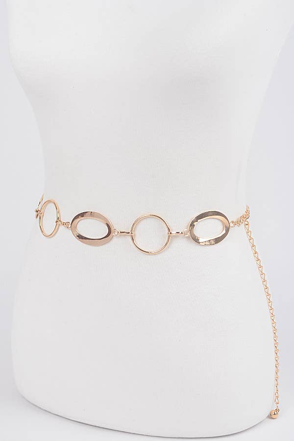 Circle+Oval Metal Chain Belt