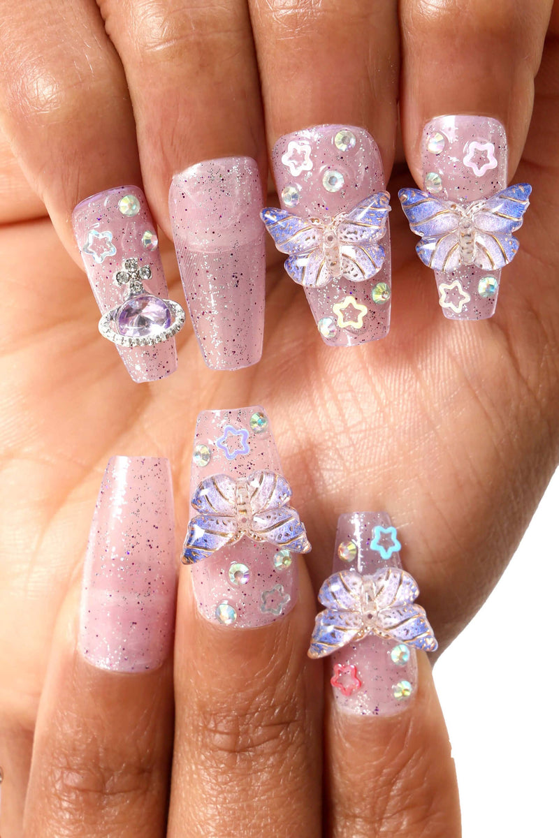 Solar Star - Coffin Press-On Nails