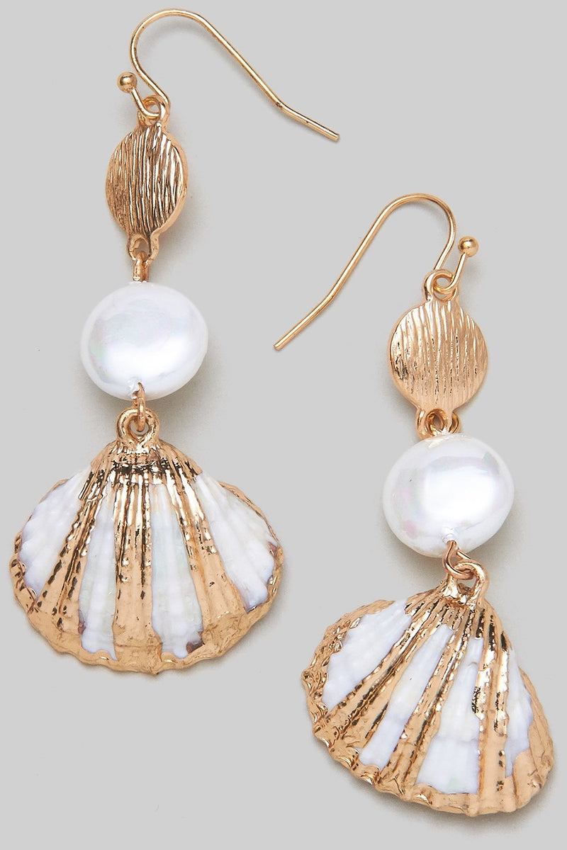 Pearl Sea Shell Earrings