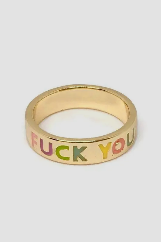 Steel "Fuck You" Ring