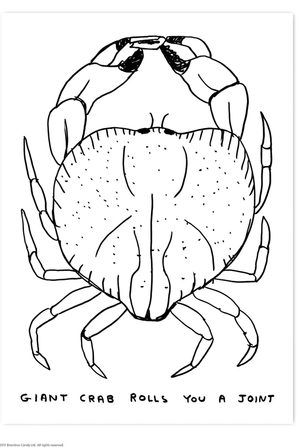 David Shrigley Postcard Giant Crab